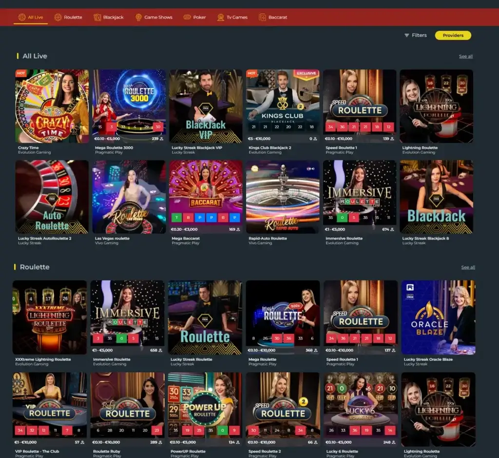 777 Vault desktop live casino lobby screenshot featuring live dealer games and real-time streaming interface - review testing