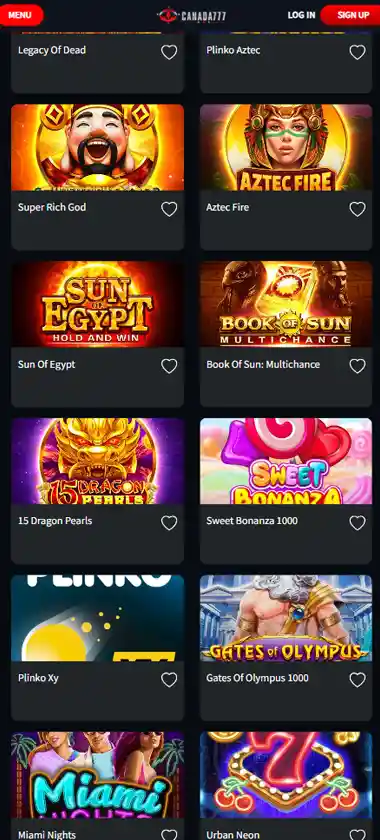 Canada 777 Casino mobile homepage screenshot showing main casino lobby with featured games and promotions - captured during platform testing Canada 777 Casino mobile homepage screenshot showing main casino lobby with featured games and promotions - captured during platform testing