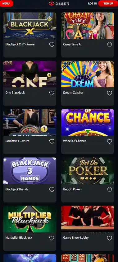 Canada 777 Casino mobile live casino interface screenshot showing live dealer tables including blackjack and roulette - tested Canada 777 Casino mobile live casino interface screenshot showing live dealer tables including blackjack and roulette - tested