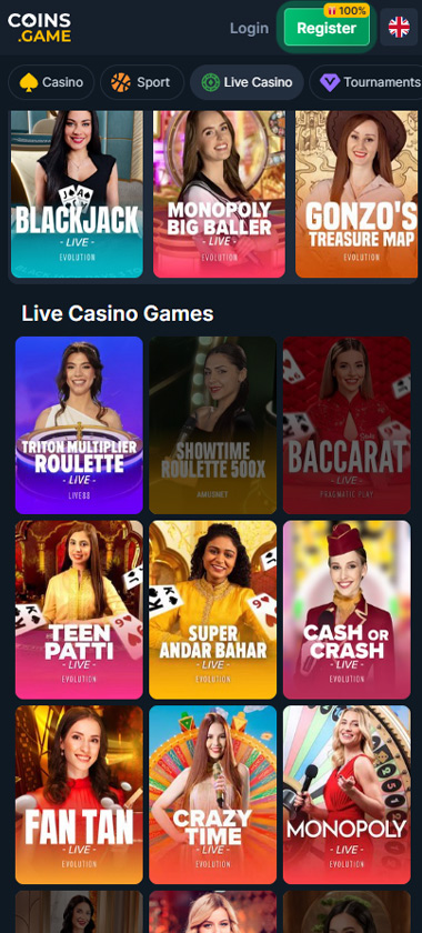 Casino Rocket mobile live casino interface screenshot showing live dealer tables including blackjack and roulette - tested