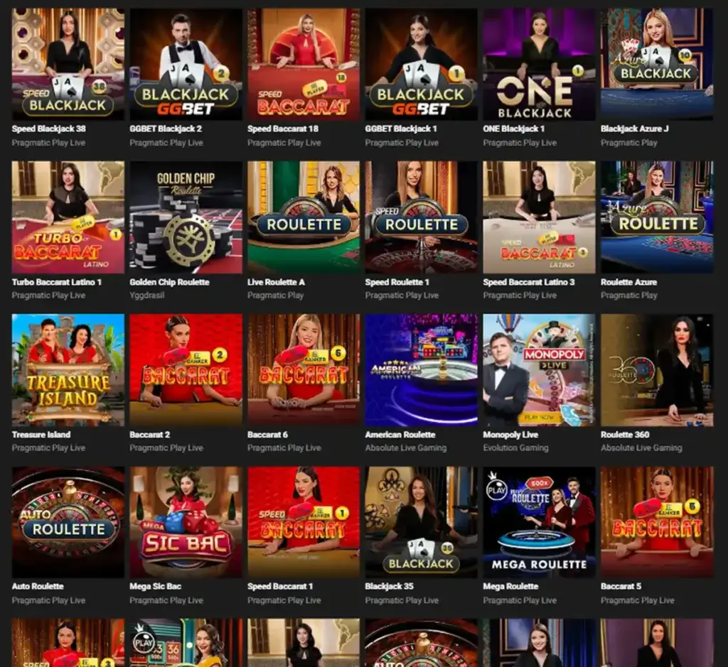 GG.Bet desktop live casino lobby screenshot featuring live dealer games and real-time streaming interface - tested GG.Bet desktop live casino lobby screenshot featuring live dealer games and real-time streaming interface - tested