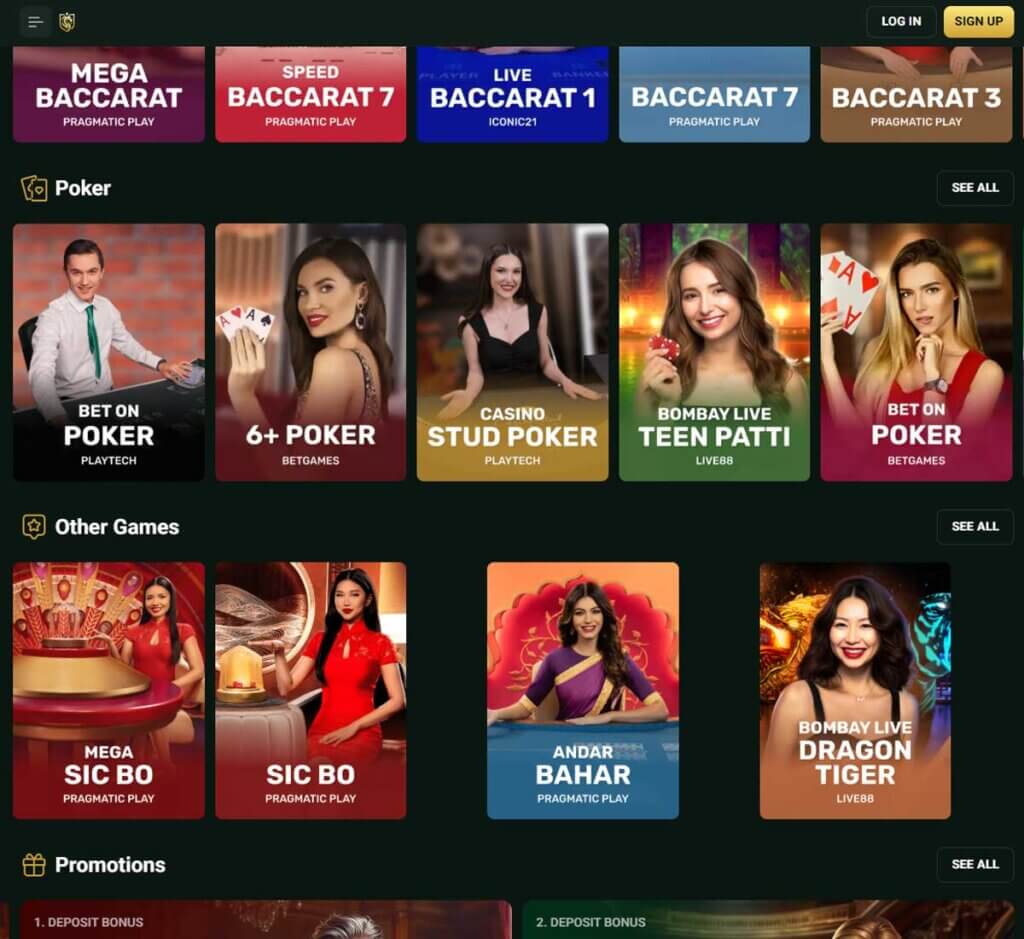 Goldex Casino desktop live casino lobby screenshot featuring live dealer games and real-time streaming interface - review testing