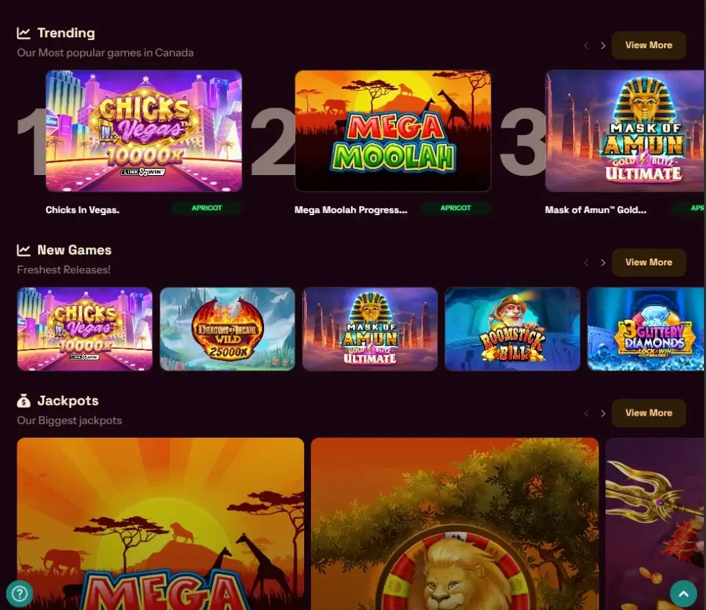 Grizzly’s Quest Casino desktop homepage screenshot displaying main casino lobby with featured games, promotions and navigation menu - Tested