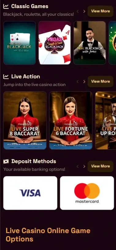 Grizzly’s Quest Casino mobile live casino interface screenshot showing live dealer tables including blackjack and roulette - Tested