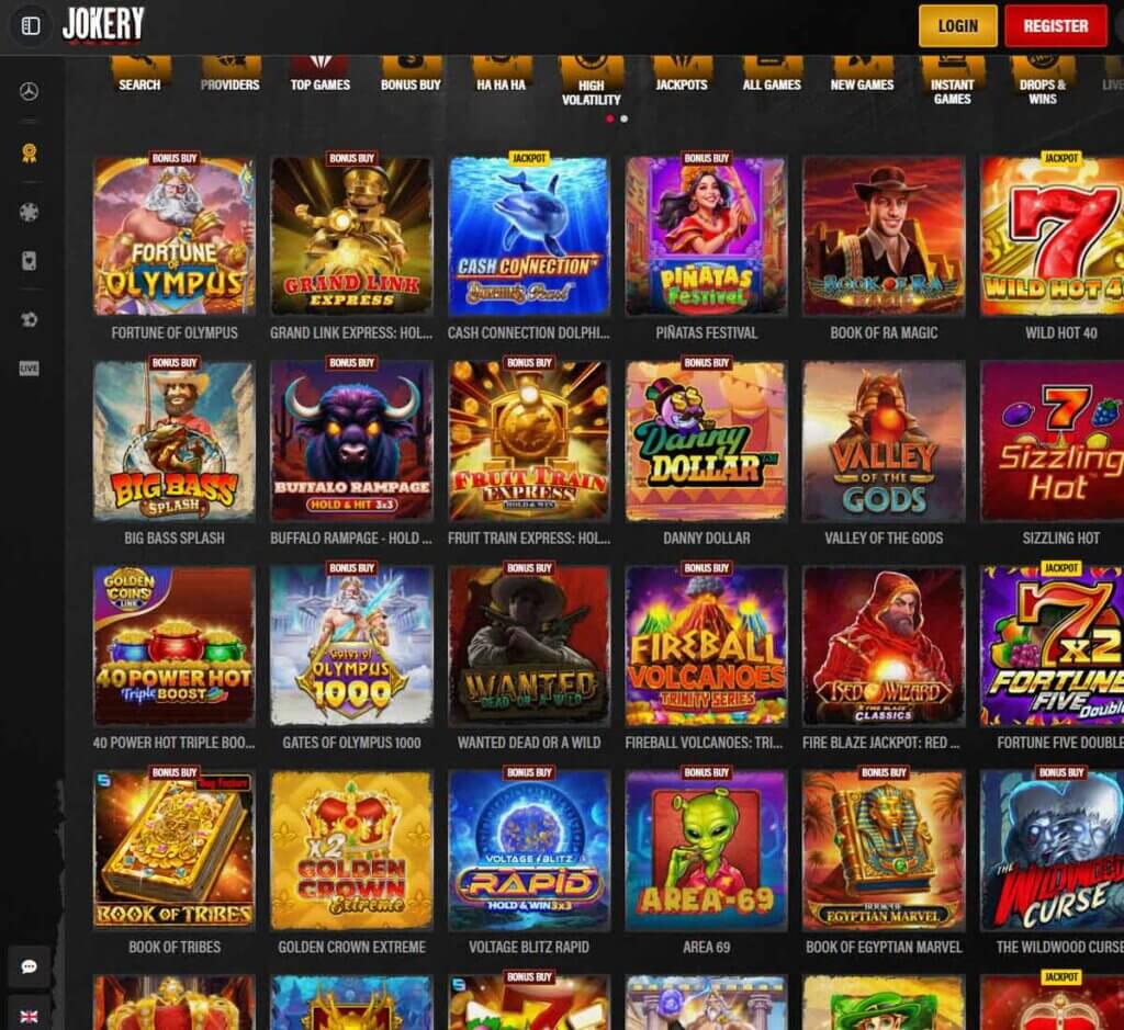 Jokery Casino desktop popular games section screenshot displaying featured slot titles, jackpots and player favorites - tested Jokery Casino desktop popular games section screenshot displaying featured slot titles, jackpots and player favorites - tested