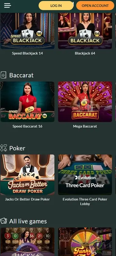 Lemon Casino mobile live casino interface screenshot showing live dealer tables including blackjack and roulette - tested