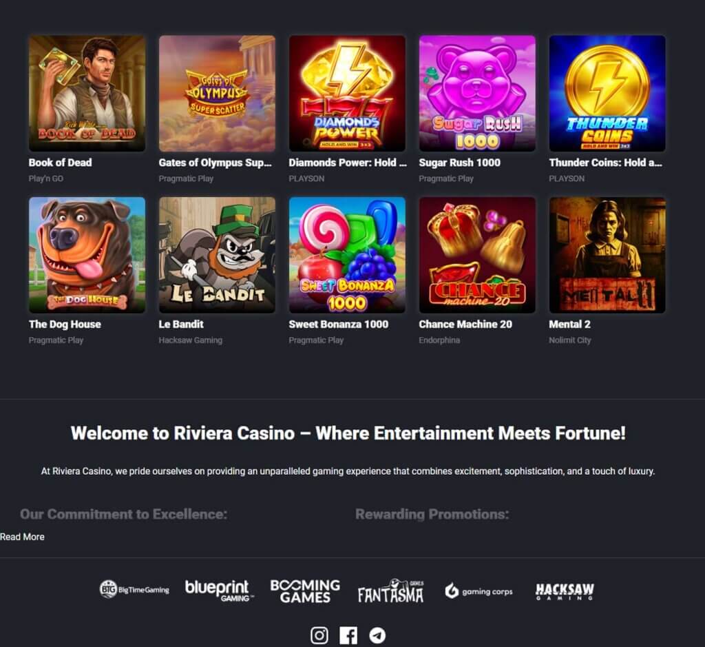 Rockstar Casino desktop homepage screenshot displaying main casino lobby with featured games, promotions and navigation menu - tested