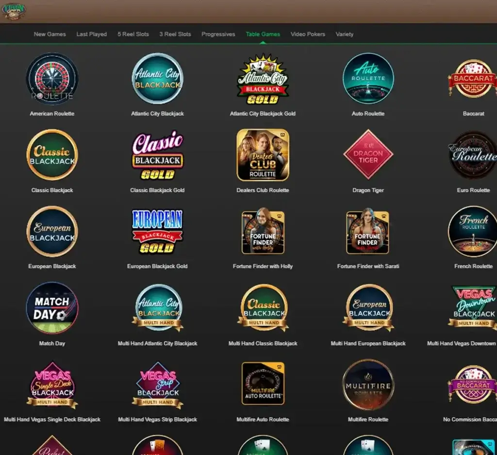Yukon Gold Casino desktop table games lobby screenshot displaying classic casino games such as blackjack, roulette and baccarat - Tested Yukon Gold Casino desktop table games lobby screenshot displaying classic casino games such as blackjack, roulette and baccarat - Tested