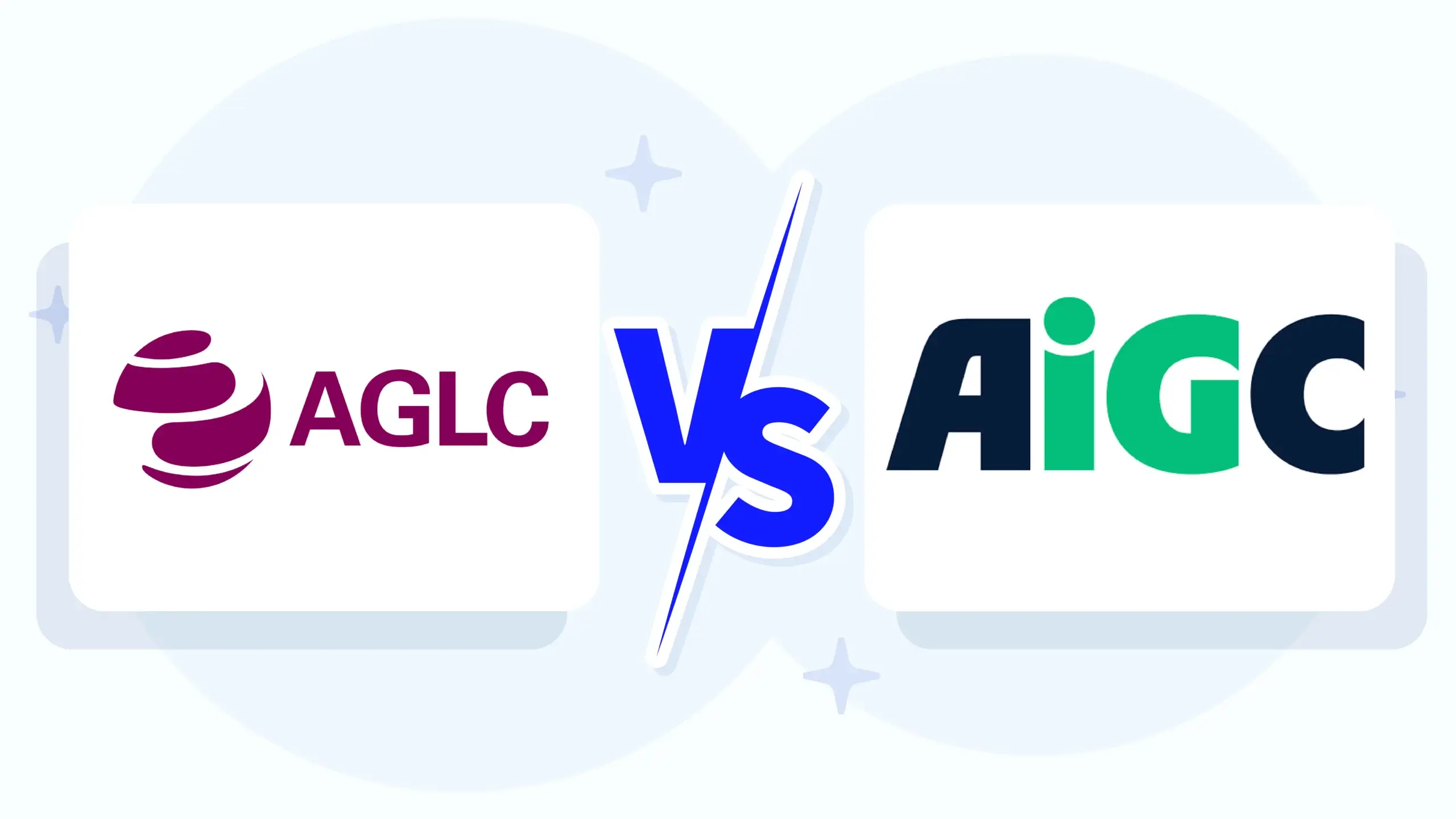 Comparison graphic explaining the difference between AGLC and AiGC, the two bodies regulating Alberta's online gambling market