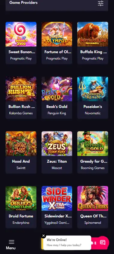 All Starz Casino mobile slots interface screenshot showing slot game selection with popular titles and filtering options - captured during platform testing All Starz Casino mobile slots interface screenshot showing slot game selection with popular titles and filtering options - captured during platform testing