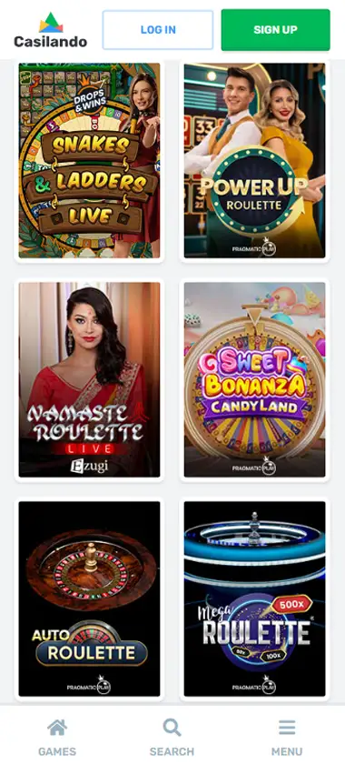 Casilando Casino Mobile Preview 2