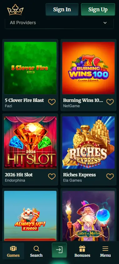 FairCrown Casino mobile slots interface showing slot game selection with popular titles and filtering options - captured during platform testing FairCrown Casino mobile slots interface showing slot game selection with popular titles and filtering options - captured during platform testing