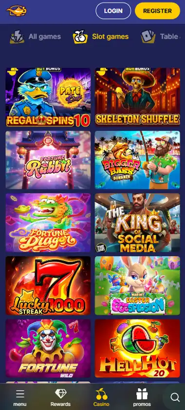Jasmin Slots Casino mobile slots interface screenshot showing slot game selection with popular titles and filtering options - captured during platform testing Jasmin Slots Casino mobile slots interface screenshot showing slot game selection with popular titles and filtering options - captured during platform testing